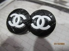 Chanel 2 Black Buttons White Tone Cc 20mm  lot 2