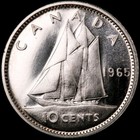 1965 Canada Silver - Ten Cents - Proof-like - Cameo Frosty - Choice Gem Bu 