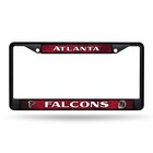 Nfl Football Black Chrome License Plate Frame With Decal Inserts 12 x6  Auto Acc