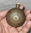 Vintage Old Collectible Mughal Islamic Round Shape Miniature Carved Snuff Bottle