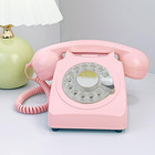 Pink Retro Rotary Landline Phone  1960s Vintage Rotary Dial Telephone Old