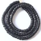 Opaque Black Handmade Ghana Recycled Glass Disk African Trade Beads