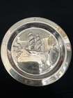 Vintage Theo Olsen Norway Sterling Silver Souvernir Ship Dish Plate