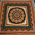 Vintage Handmade Crochet 3d Afghan Throw Blanket Harvest Autumn Style 72  X 69 