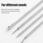 6pcs Blackhead Remover Extractor Pimple Popper Tool Kit Stainless Steel Facial 