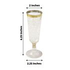 12 Clear 6 Oz Glittered Plastic Flutes Champagne Glasses Silver Rim Party Events