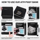 Piggy Bank  Saving Box  Cash Coin Can Safe Bank Electronic Coin Money Bank black