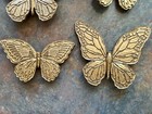 Homco Mid Century Retro Gold Butterfly Lot Of  4 Vintage 1971 Wall Decor Usa