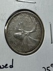 1957 Canada 25 Cents Silver Coin Cleaned