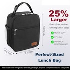 Femuar Lunch Bag For Men Women Adults Small 8 7   l X 4 5   w X 10 2   h  Black