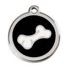 Red Dingo Custom Engraved Enamel Tag Comic Bone  green  Large 