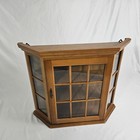 Vintage Maple Wood Curio Cabinet Glass Display Case Wall Or Table Grandmacore