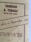 Vintage Travel Brochure 1947 Trinidad Tobago Hotel List Ephemera Collectible