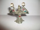 Vtg 1987 Spoontiques Pewter Wizard W gems Holding 2 Crystal Balls-cmr588-signed