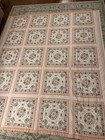 Vintage Pink Floral Quilt Bedspread 83x73 Cottagecore Country Shabby Chic Read