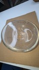 Vintage Hand Blown Glass Inkwell Brass Top Heavy Round Antique Missing Lid