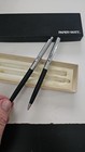 Vtg Paper Mate Profile Pen   Mechanical Pencil Double Heart Black Chrome Box Set