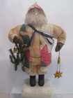 Primitive Folk Art Handmade Santa Claus Doll 1991 Signed By Artists