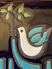 Mid Century Ein-reb Art Ceramics Shalom Peace Dove Tile Framed Araten Israel