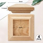 Sasylvia 4 Pcs Wood Newel Post Flat Peak Red Oak Newel Post Cap Mounting Kit For
