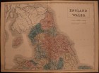 1856 Black s England   Wales Double Map 34 4  X 23 7  - Beautiful Antique Color