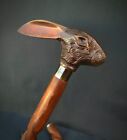 Antique Victorian Wooden Walking Cane Sticks Rabbit Head Handle Vintage Designer