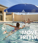 Pasamic 7ft Floating Table Umbrella With Base   Cup Holder  Portable Pool Umbrel