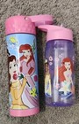 Disney Princess Water Bottles Set Ariel Bell Tiana Moana Mulan Rapunzel Pink