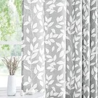  White And Curtains For Bedroom 54  Long Leaf 52 w X 54 l  pack Of 2  Grey