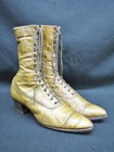 Pair Of Antique Leather Edwardian   Victorian Lace Up Women s Shoes boots  151 