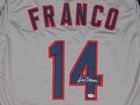 Julio Franco Signed Autographed Cleveland Indians Baseball Jersey Jsa Coa