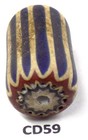 Nice Old Used Antique Venetian Chevron African Trade Bead  Cd59  Bg 76