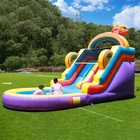 Commercial Giant Pvc Inflatable Bounce House Rainbow Water Slide Big Pool 21ft