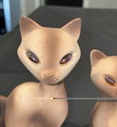 Vintage Mcm Siamese Cat Figurines Pair  Ceramic Rhinestone Eyes 8    And 7    Tall