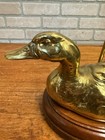 Vintage Mid Century Brass   Wood Duck Table Lamp Light Fixture Cabin Decor