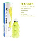 Yonex Mavis 500 Super Nylon Badminton Shuttlecocks Yellow Slow Rib Pattern M500s