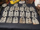 20 Vintage Hasco Aluminum  Cattle Dairy Cow Farm Ranch 2 Sided Tags Newport