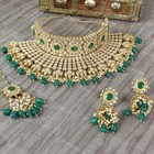 Indian Bollywood Jewelry Wedding Bridal Fashion Cz Statement Necklace Set 4 Pcs 