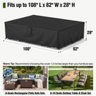 600d Patio Furniture Cover Waterproof 108x82 Heavy Duty Outdoor Table Chair Set