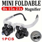 Portable Magnifying Glass With 2led Light 8x 15x 23x Telescopic Magnifier Loupes