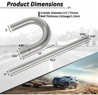8pcs Universal 3  Inch Custom Exhaust Tube Mandrel Bend Pipe Straight U-bend Kit