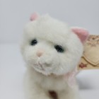 Russ Berrie White Cat Kitty Kitten Katrina Pink Bow Plush Stuffed Toy 5  Vtg 