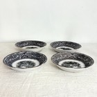 As Is Antique Set Of 4 W  Adams Athens Black Mulberry Transferware Saucers 1849