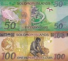 Solomon Islands 50 100 Dollars 2023 2024 P 35 36 New Security Unc Set 2 Pcs