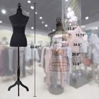 Female Mannequin Torso Body Dress Clothing Form Display W tripod Stand Black
