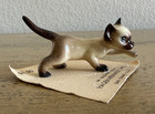 Hagen Renaker Siamese Cat Stalking Paw Up On Card Mini Crazing