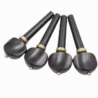 4x Violin Pegs 4 4 Size  Ebony Wood With Copper Collar Violin String Tuning Peg