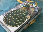 Antique Lg Inaba Japanese Cloisonn   White Enamel Peacock Bird Flowers Hinged Box