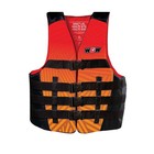 Adult Life Jacket  Red Nylon Pfd For Swimming  Fishing  Lakes   Oceans - Safety
