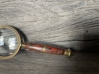 Vtg Van Cort Instruments Wood Brass Hand Held Optical Magnify Magnifying Glass